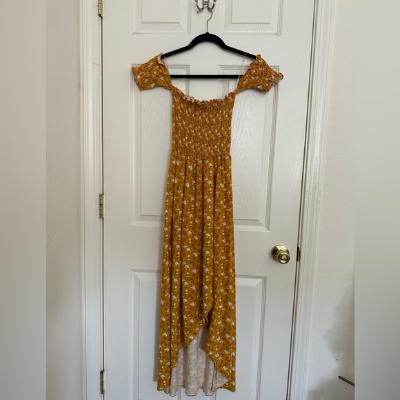 Floral Maxi Asymmetrical Off the Shoulder Dress - Picture 1 of 3